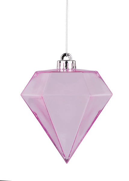 120MM CLEAR DIAMOND BALL ORNAMENT - PINK - XH114722