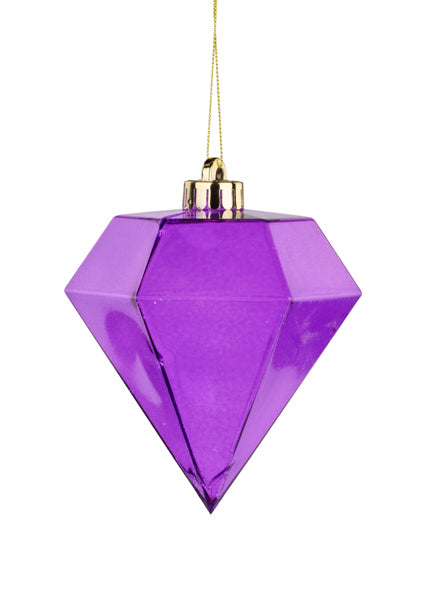 120MM CLEAR DIAMOND BALL ORNAMENT - PURPLE - XH114723