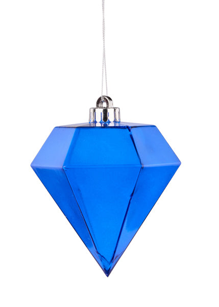 120MM CLEAR DIAMOND BALL ORNAMENT - ROYAL BLUE - XH114725