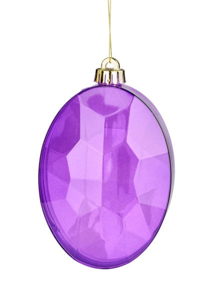 6.5"L X 4.25"W OVAL GEM ORNAMENT - PURPLE - XJ544784