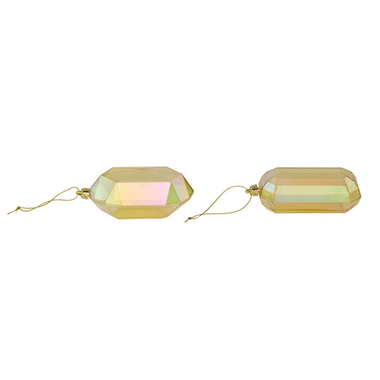 5.25"L IRIDESCENT GEM ORNAMENT - V.P. IRIDESCENT GOLD - XJ552108