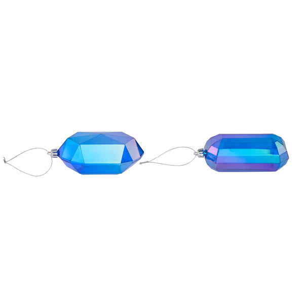 5.25"L IRIDESCENT GEM ORNAMENT - V.P IRIDESCENT ROYAL BLUE - XJ552125