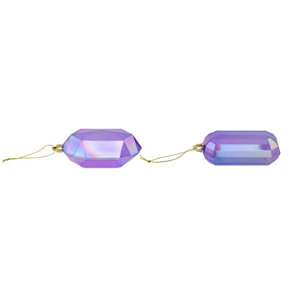 5.25"L IRIDESCENT GEM ORNAMENT - V.P. IRIDESCENT PURPLE - XJ552184