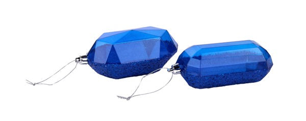 5"L RECTANGLE GEM ORNAMENT - ROYAL BLUE - XJ544425