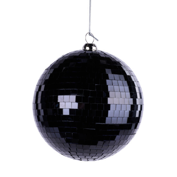 150MM MIRROR BALL ORNAMENT - BLACK - XJ703602