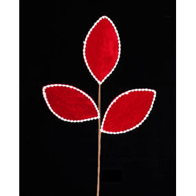 25"L VELVET LEAF SPRAY X3 - RED - XS243824