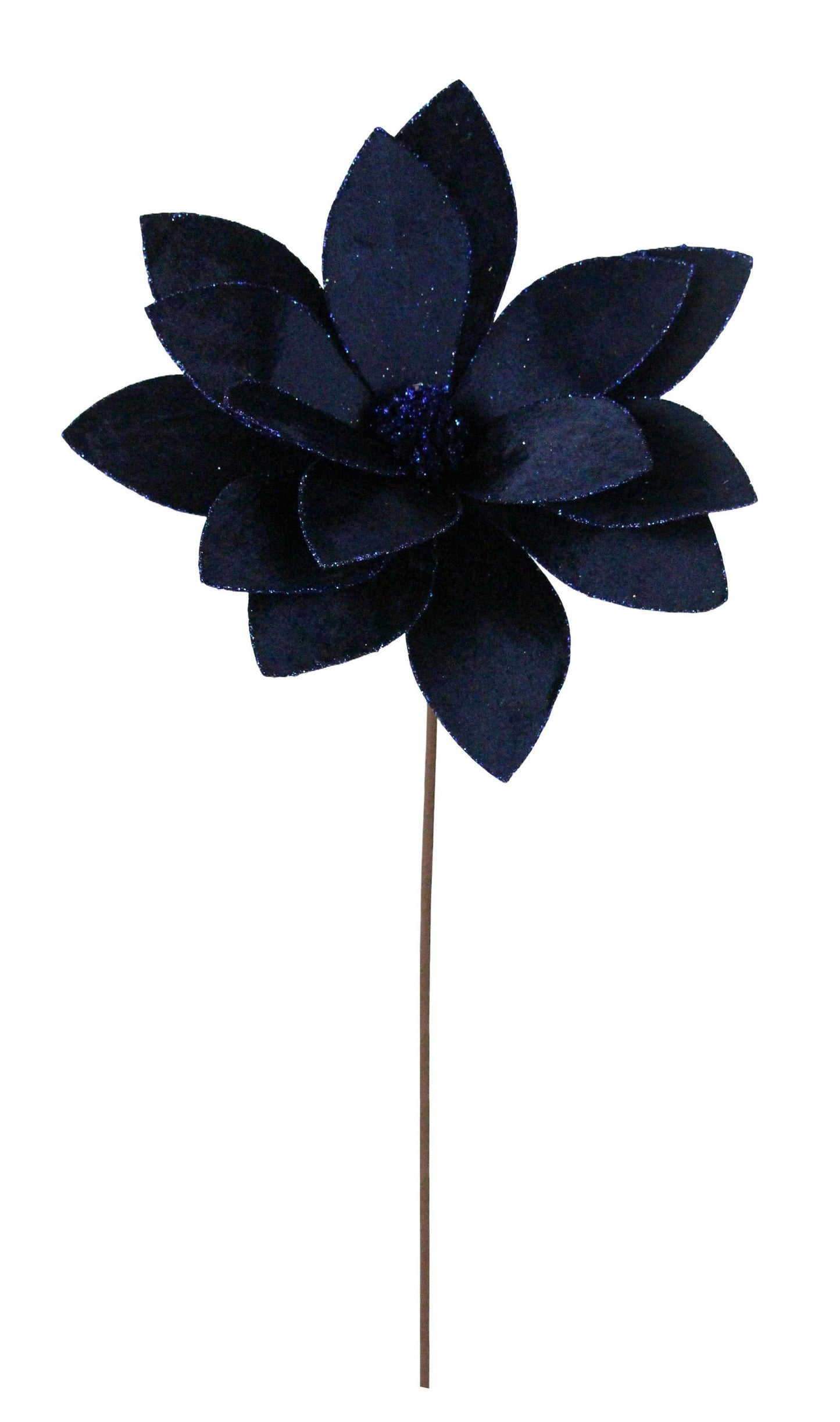 12"DIA VELVET SUNFLOWER ON 19.5"L STEM - MIDNIGHT BLUE - XS864319