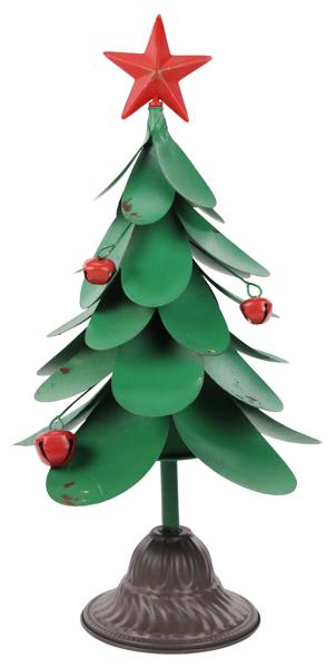 23"HX11.25"DIA METAL CHRISTMAS TREE - GREEN/RED/BROWN - XT329309