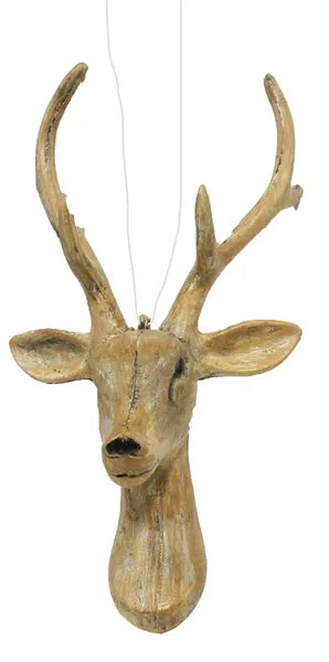 10"H DEER HEAD ORNAMENT-WOOD GRAIN-XY7997ET