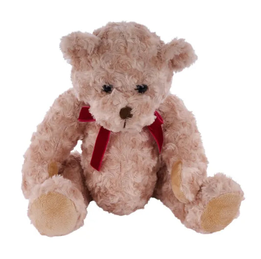 12"H x 12"W Faux Fur Sitting Bear-Beige-SA008901