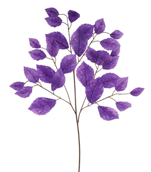 28"L ROSE LEAF SPRAY-12PC/BDL, PURPLE-FG663323