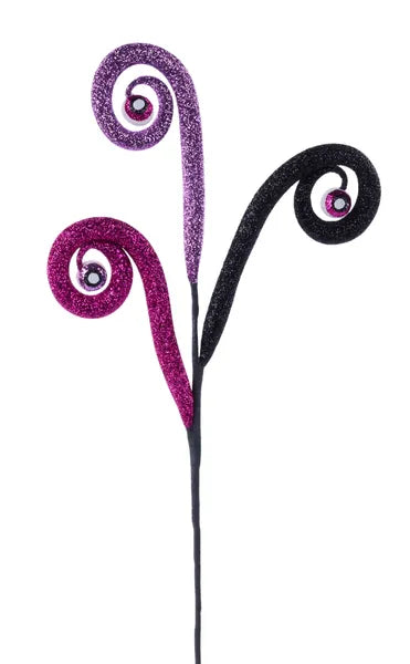 17.5"L Glttr Tubing Coil/Eyeball Pick x 3-Lavender/Black/Hot Pink-HH1398X6