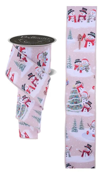 2.5" x 10yd Snowmen Scene-Wht/Red/Grn/Nat-LS11038R