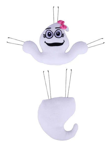 2Pc 18.5"Oah Ghost W/Bow Decor Kit-White/Black/Lav/Lt Pink-HH7641