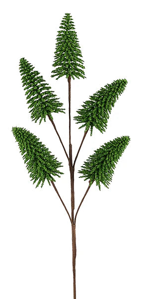 22.5"L POWDERED PINE TREE PICK X5- GREEN- XS152009