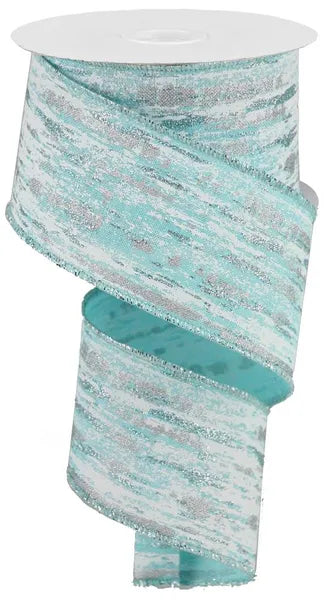 2.5" x 10yd Glitter/Metallic Streaks-Ice Blue/White/Silver-RGA1918H1