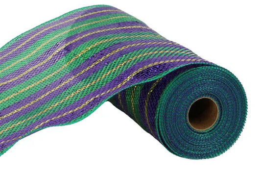 10.25" x 10yd Wide Metallic Foil Stripe-Mardi Gras-RY861273