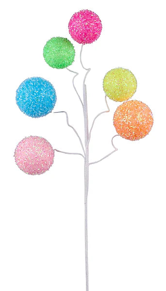 20"L V-CUT FOIL NEON BALL SPRAY X6- PNK/BLU/YLW/LIME/ORG- XS1652KH