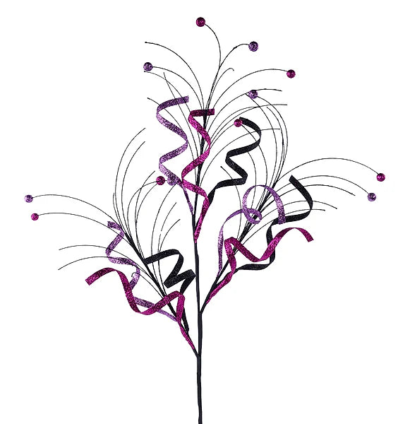 33"L GLTTR CURL/MONOFILAMENT BALL SPRAY- LAVENDER/BLACK/HOT PINK- XS1452X6