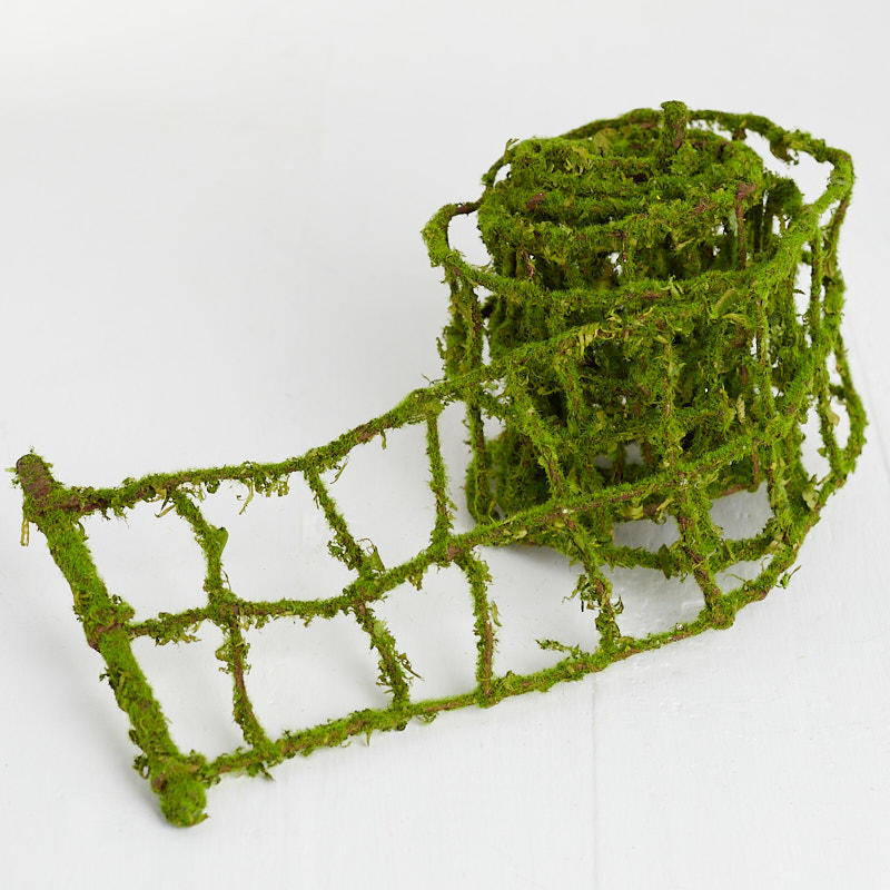 6' x 4" Artificial Moss Mesh Wire Ribbon-Moss-SA6000