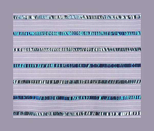 10.5"SQ FINE WEAVE XL FOIL STRIPE SHEET- 40EA/BG; WHT/LT BLUE/TURQ- RF2676EX
