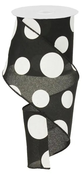 4" x 10yd Large Multi Dots-Black/White-RX9144X6