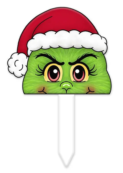 5"W Peeking Furry Elf Plant Enhancer-Red/Lime/White/Black-MM913836