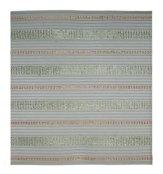 10.5"SQ FINE WEAVE FAUX JUTE/MET. SHEET- 40EA/BG; SAGE/CHAMPAGNE- RF2658R7