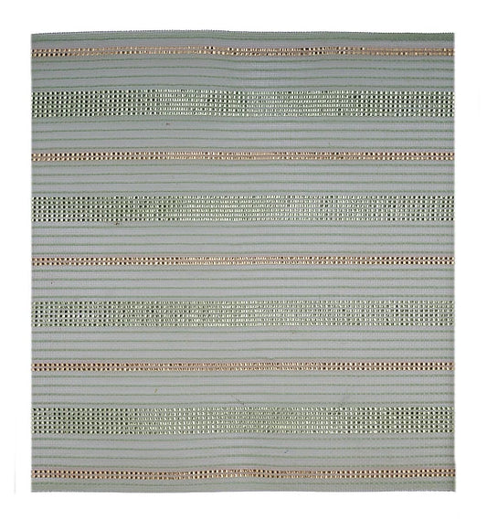 10.5"SQ FINE WEAVE FAUX JUTE/MET. SHEET- 40EA/BG; SAGE/CHAMPAGNE- RF2658R7