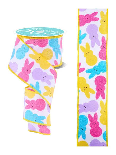 2.5"X10YD SUGAR BUNNIES- WHT/YLW/TURQ/PNK/LAV- RGH115627