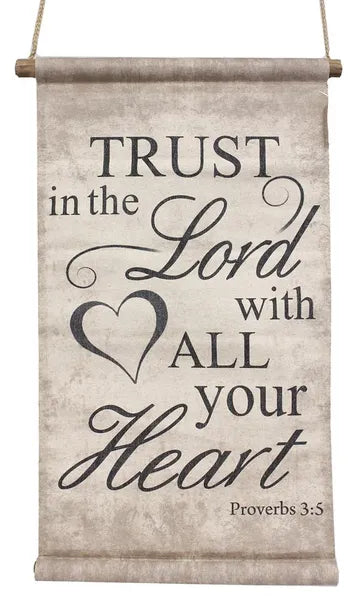 26"L Trust In The Lord Banner-Black On Natural-AP9012