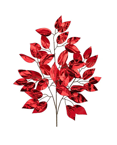 23"L METALLIC FICUS SPRAY- 12PCS/BDL, RED- XS244424
