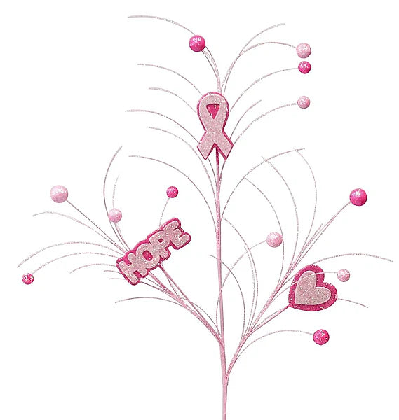 29"L BREAST CANCER RIBBON/HOPE SPRAY- LIGHT PINK/HOT PINK- MN0018