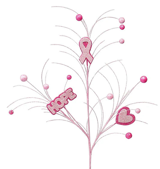 29"L BREAST CANCER RIBBON/HOPE SPRAY- LIGHT PINK/HOT PINK- MN0018