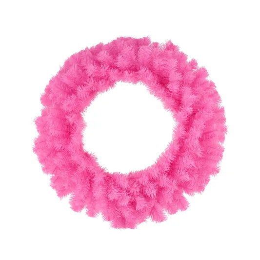 24"Dia Pine Wreath-PINK-XX962322