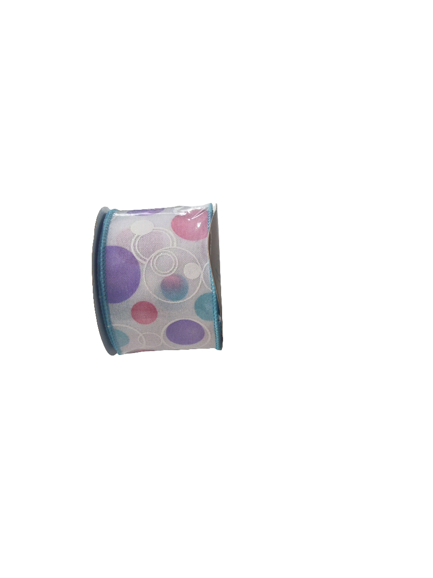 2.5 X 10YD Blue, Pink and Purple Multi Dot Ribbon - 153600P