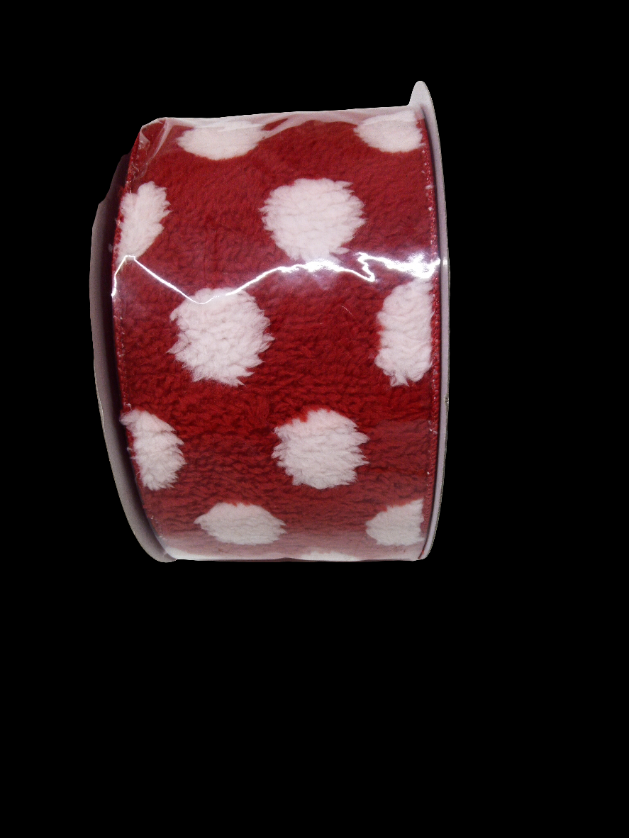 4x10yd red wool polka dot-238500