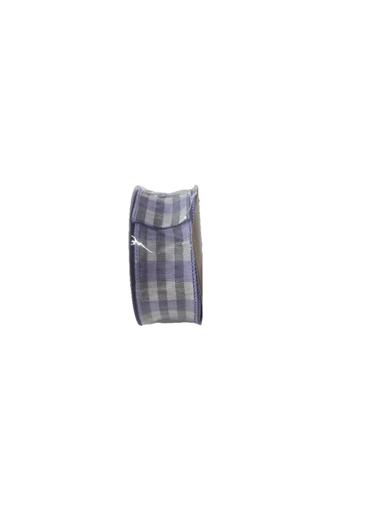 1.5" by 10 YD - Purple, Grey and White Satin Striped Ribbon - 254898PU
