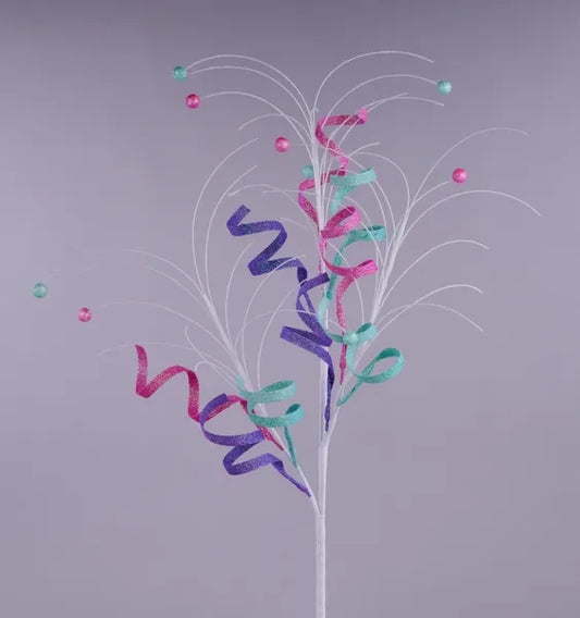 33"L Glttr Curl/Monofilament Ball Spray-Lavender/Pink/Mint-XS1452N8