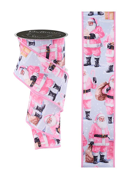 2.5"X10YD SANTA CLAUS- WHT/PINK/BLUE- LS1274C2