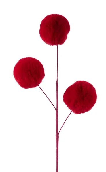 29"L Pompom Spray x 3-Red-MN047724