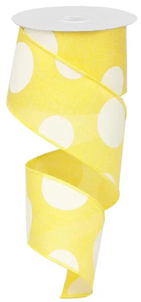 2.5" x 10yd Large Multi Dots-Yellow/White-RX9143X7