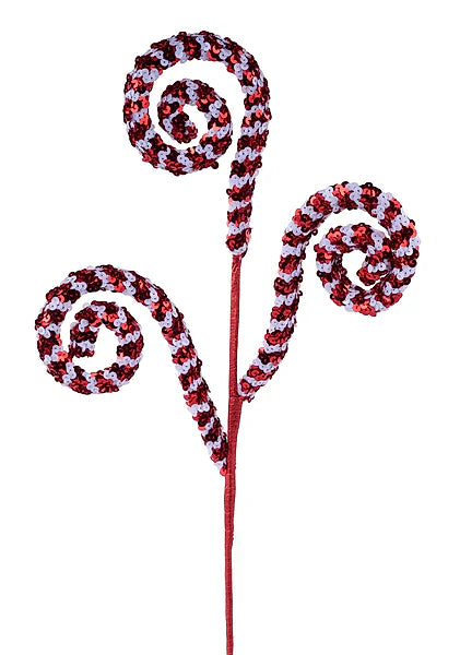 27" SEQUIN COIL SPRAY- RED/WHITE- XS141234