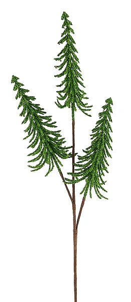 24"L POWDERED PINE TREE PICK- GREEN- XS151809