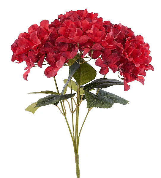 16"L FABRIC HYDRANGEA BUSH X5- RED- FN175424