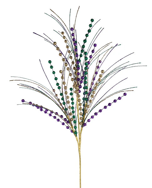33"L GLTTR BALL/MONOFILAMENT SPRAY- MARDI GRAS- HG3347