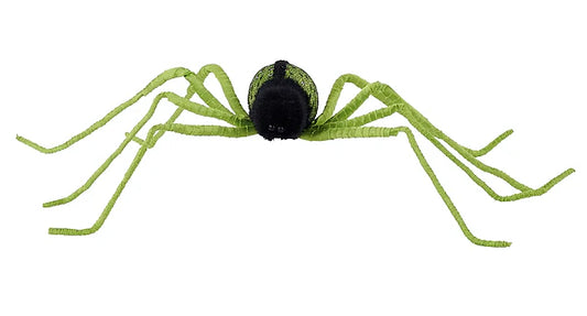 29.5"L X 5.75"W VELVET/LACE SPIDER- LIME GREEN- HH404836