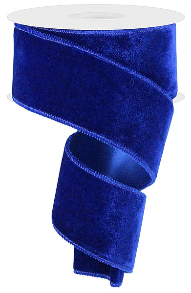 2.5"X10YD DELUXE VELVET/SATIN BACKING- ROYAL BLUE- RGE165925