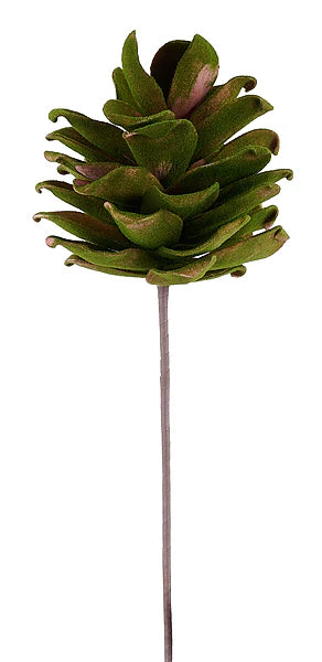 6"H X 4.25"DIA EVA PINECONE PICK, 19"OAL- RUST/MOSS- XD330388