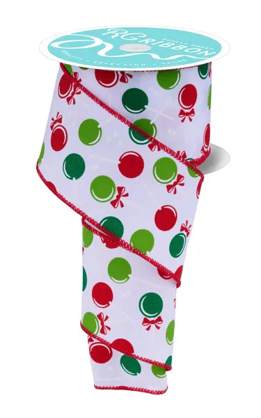 2.5" x 10yd Lollipops-White/Lime/Red/Emerald-RGH100756